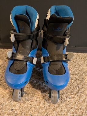 Blue Adjustable Roller Blades